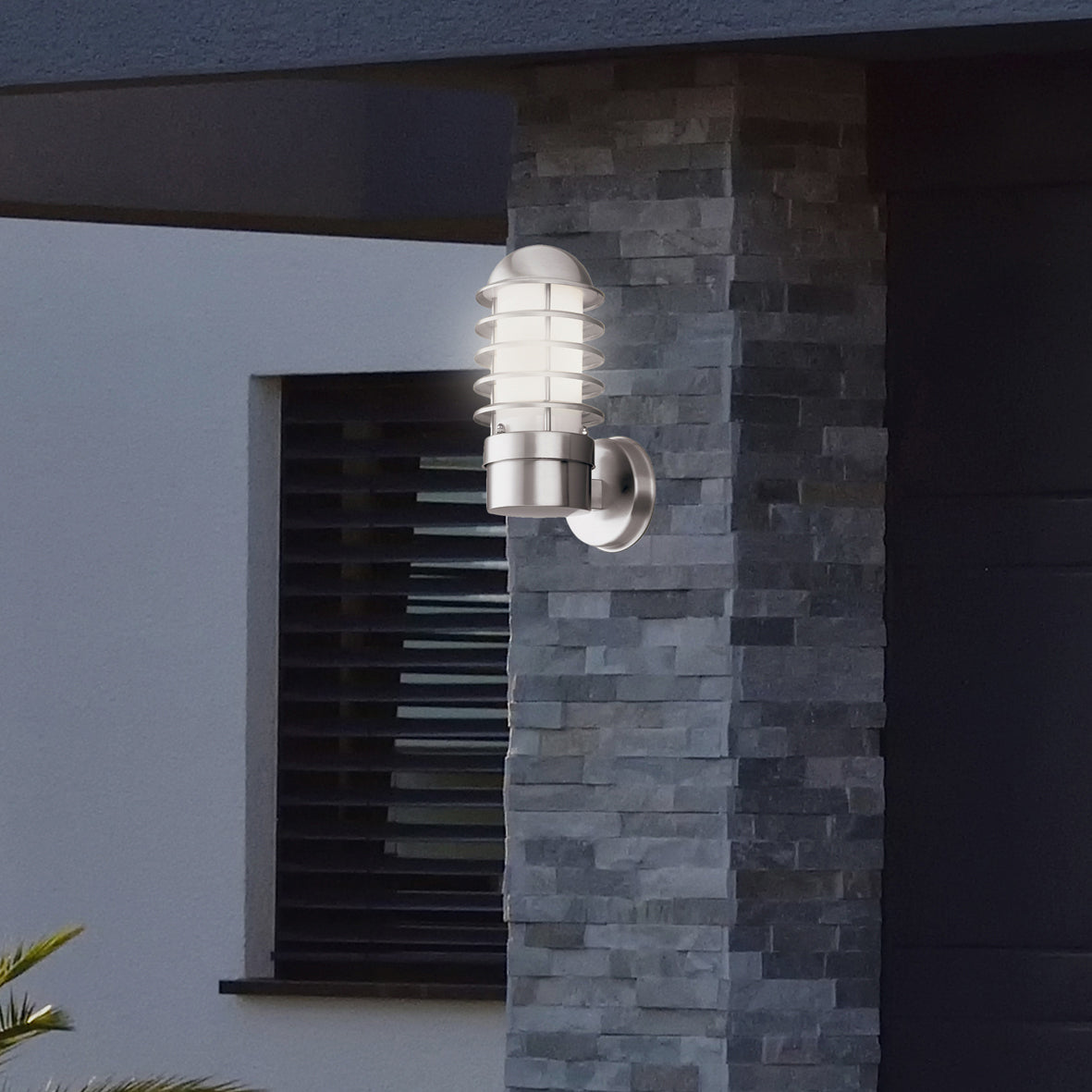 Searchlight Electric Louvre Outdoor Wall Light - Steel Metal & Polycarbonate 51