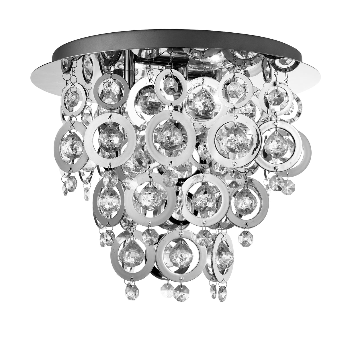 Searchlight Electric Nova 3Lt Flush - Chrome Metal & Acrylic 0573-3CC
