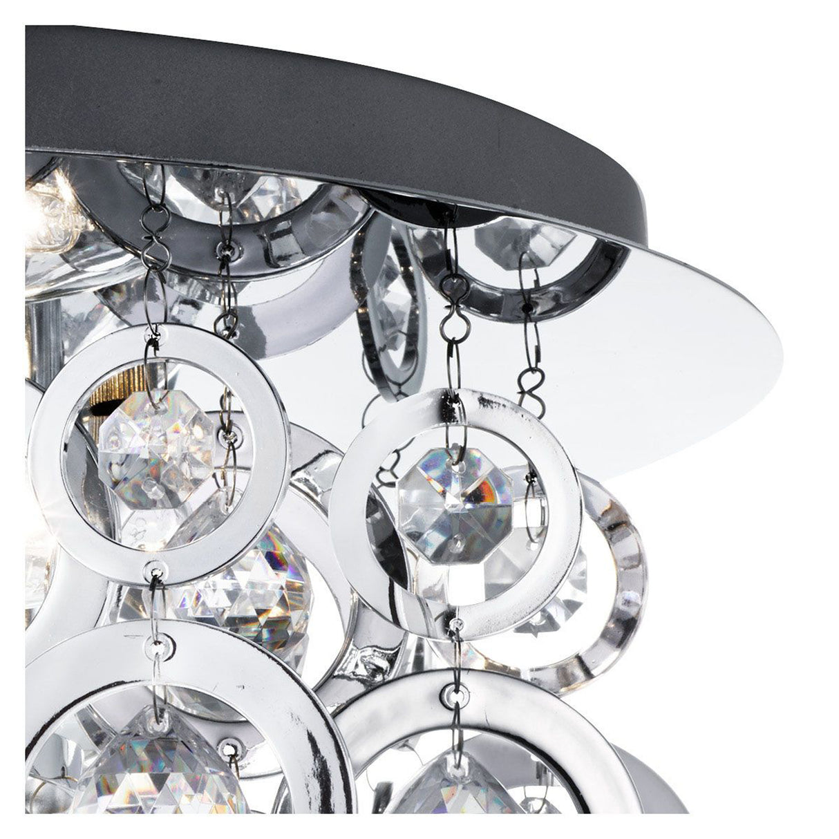 Searchlight Electric Nova 3Lt Flush - Chrome Metal & Acrylic 0573-3CC