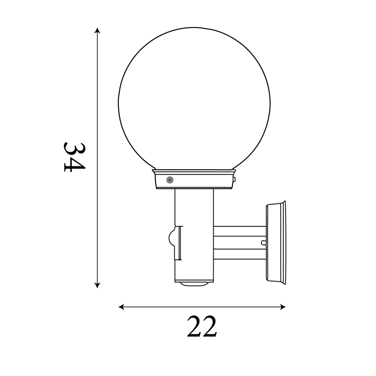Searchlight Electric Orb Outdoor Wall Light- Stainless Steel, White Shade 85