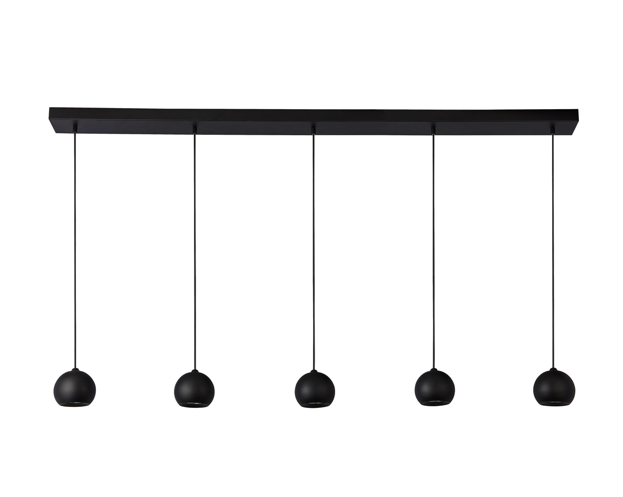 Searchlight Electric Eindhoven 5Lt Bar Pendant - Sand Black Metal 1014-5BK