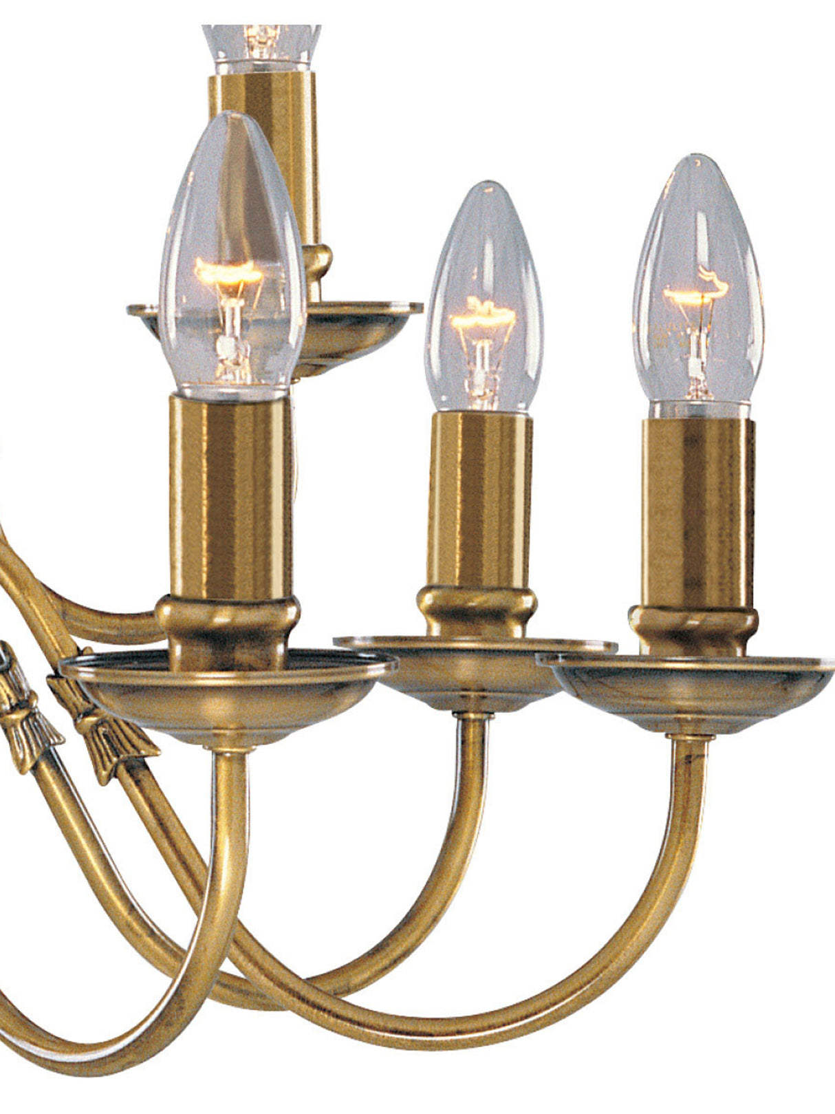 Searchlight Electric Flemish 12Lt Pendant - Solid Brass Metal 1019-12AB