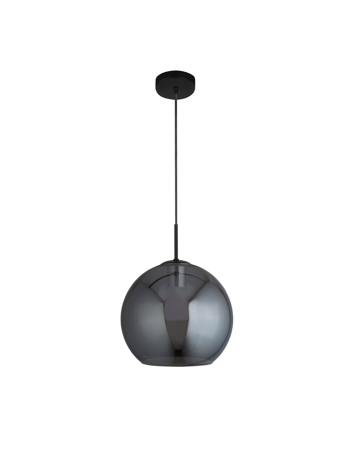 Searchlight Electric Amsterdam Pendant - Black Metal & Smoked Glass 1031-1SM