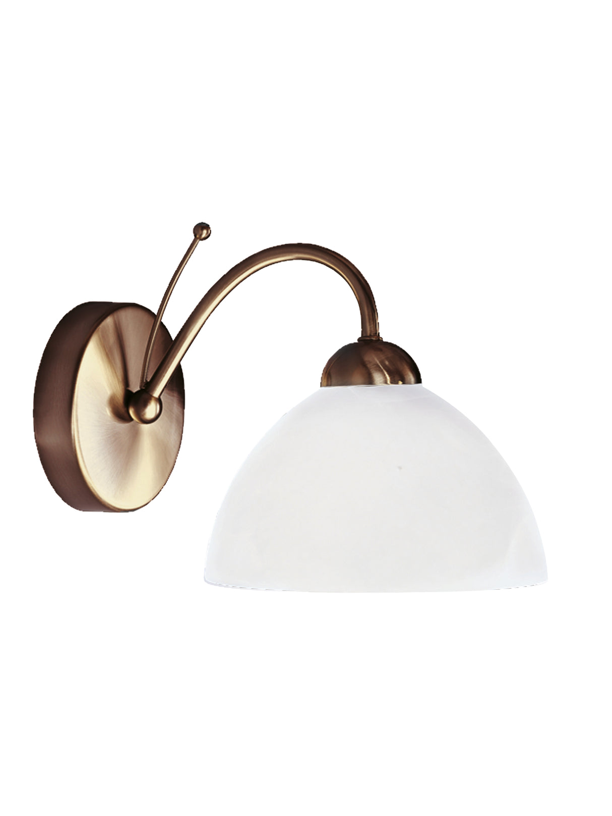 Searchlight Electric Milanese Wall Light - Antique Brass Metal & Alabaster Glass 1131-1AB