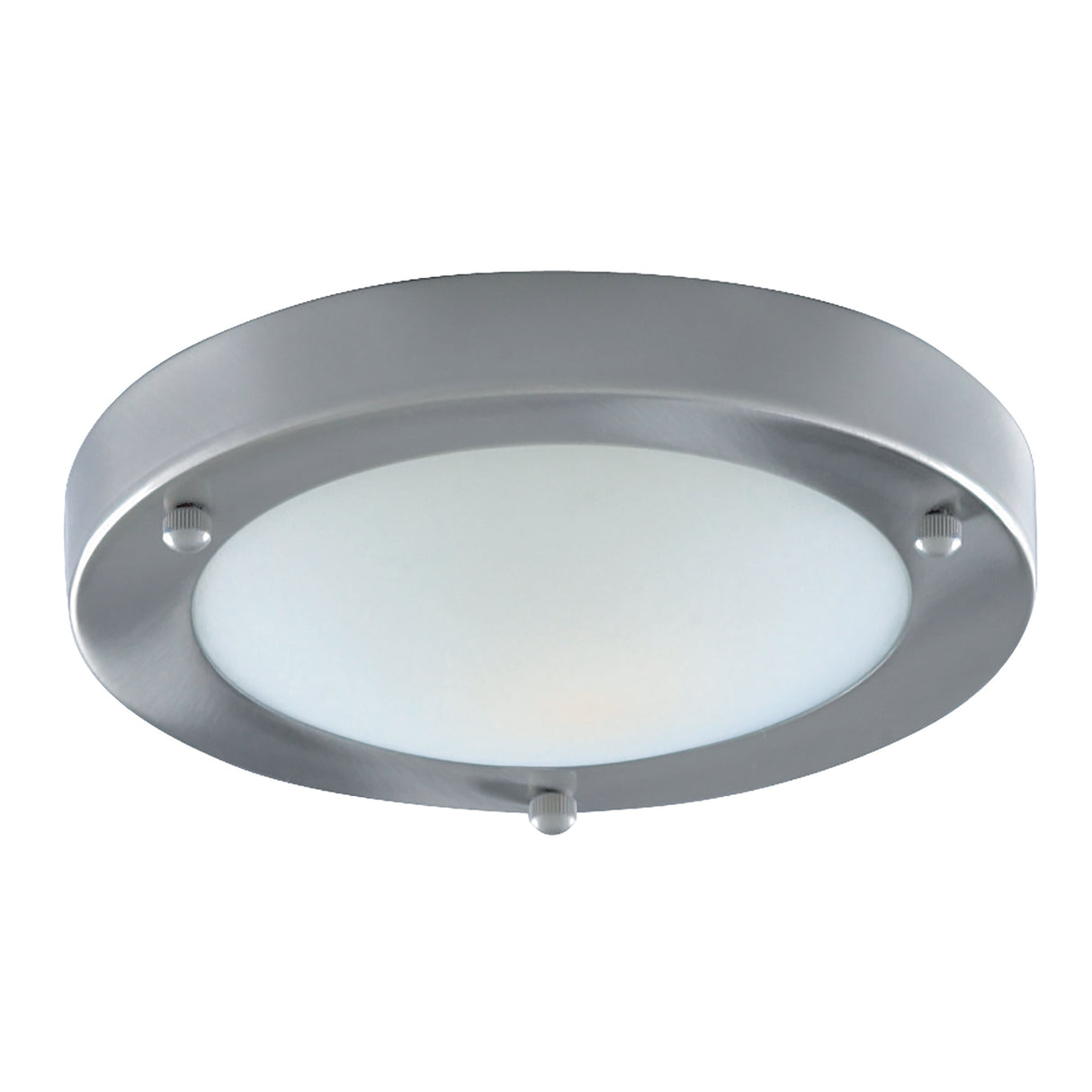 Searchlight Electric Dublin Bathroom Flush - Satin Silver & Acid Glass 1131-31SS