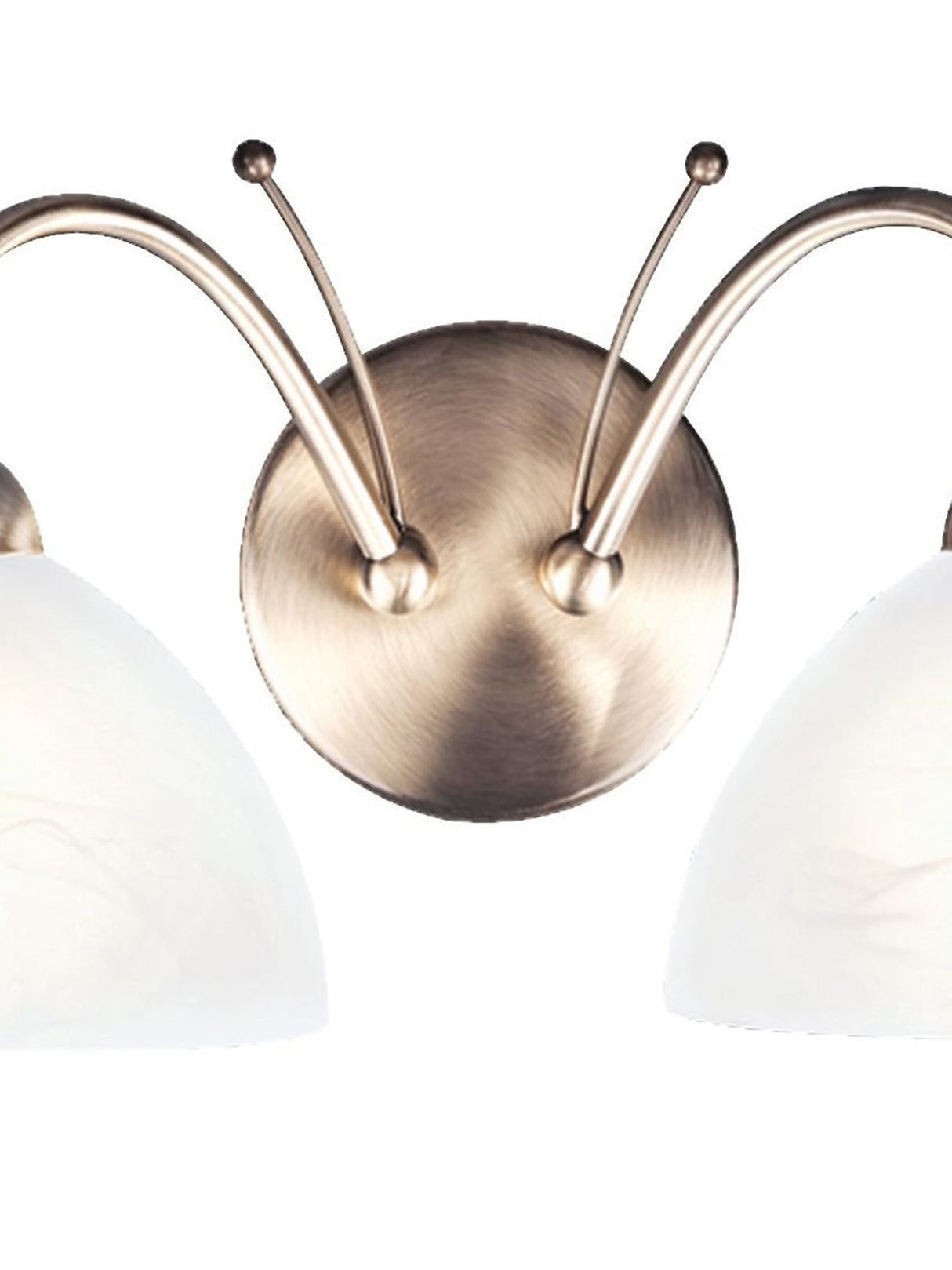 Searchlight Electric Milanese 2Lt Wall Light - Antique Brass & Alabaster Glass 1132-2AB