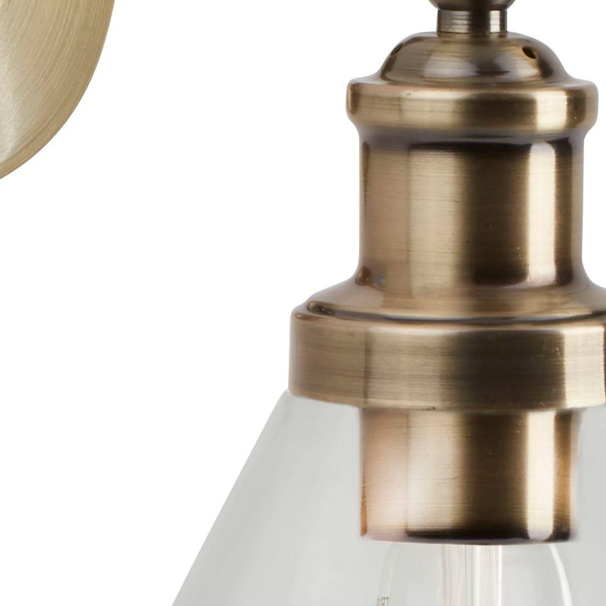 Searchlight Electric Pyramid Wall Light - Antique Brass Metal & Glass 1277AB