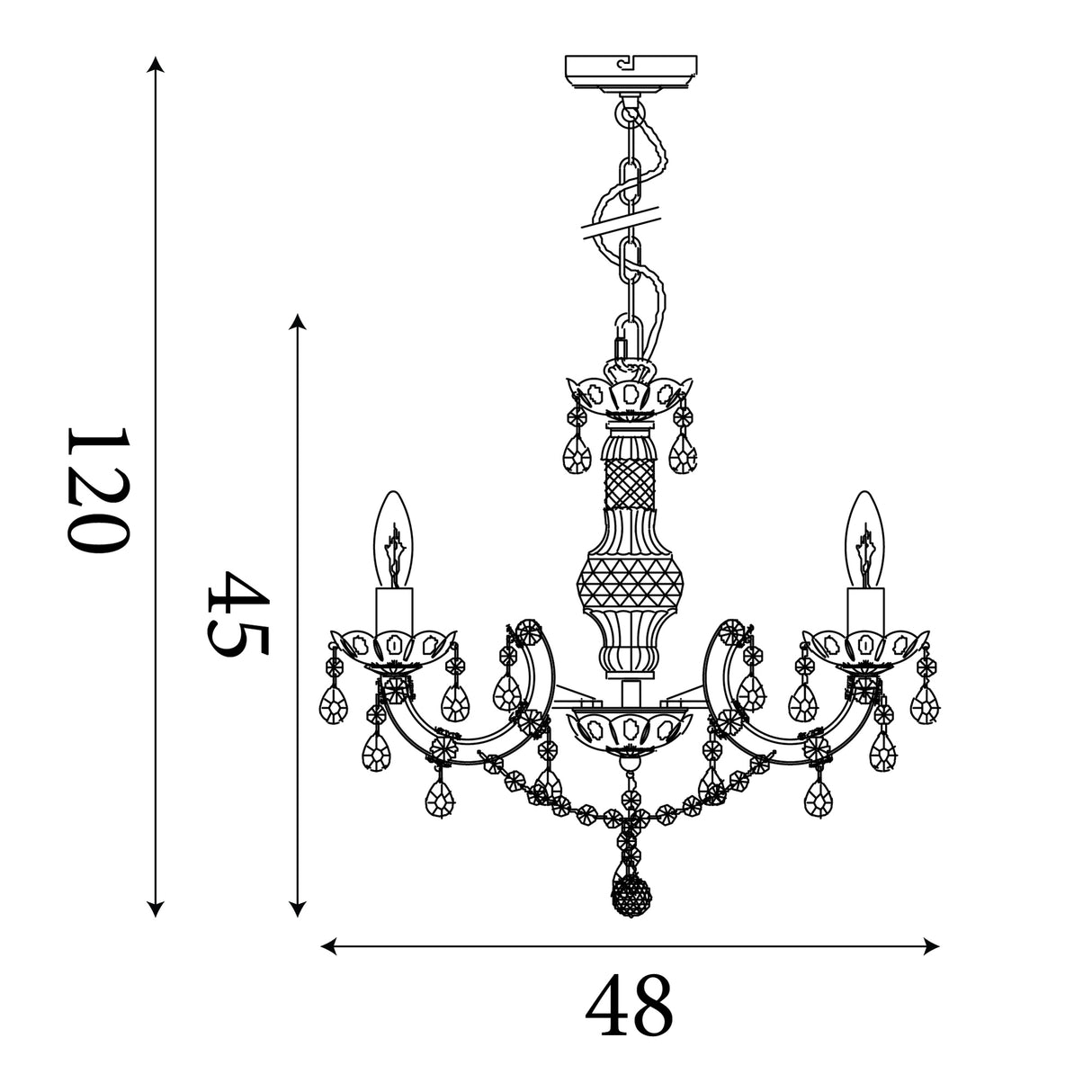 Searchlight Electric Marie Therese 5Lt Pendant - Clear Glass & Acrylic 1455-5CL