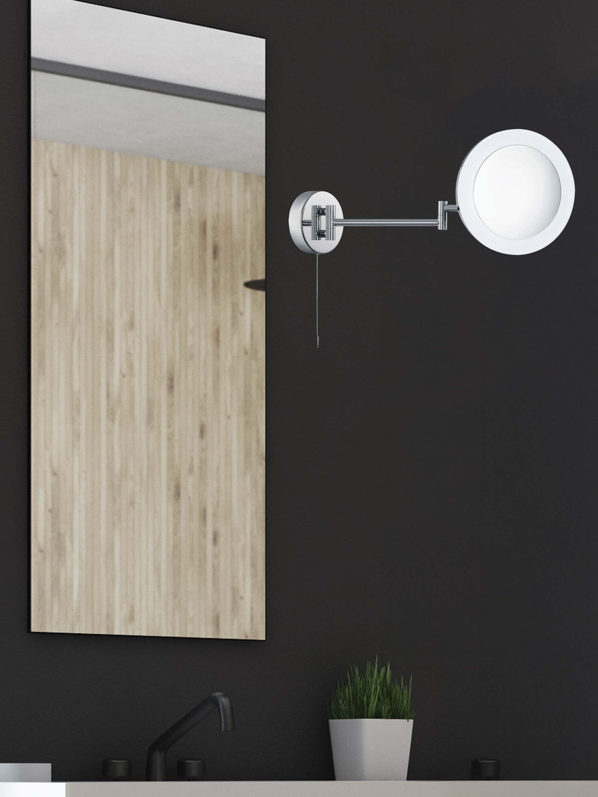 Searchlight Electric Magnifying Bathroom Mirror - Chrome Metal & Mirror 1456CC