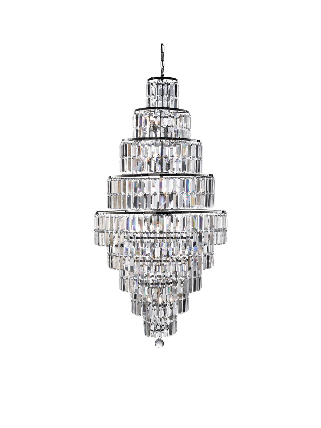 Empire 13Lt Chandelier - Chrome Metal & Clear Crystal