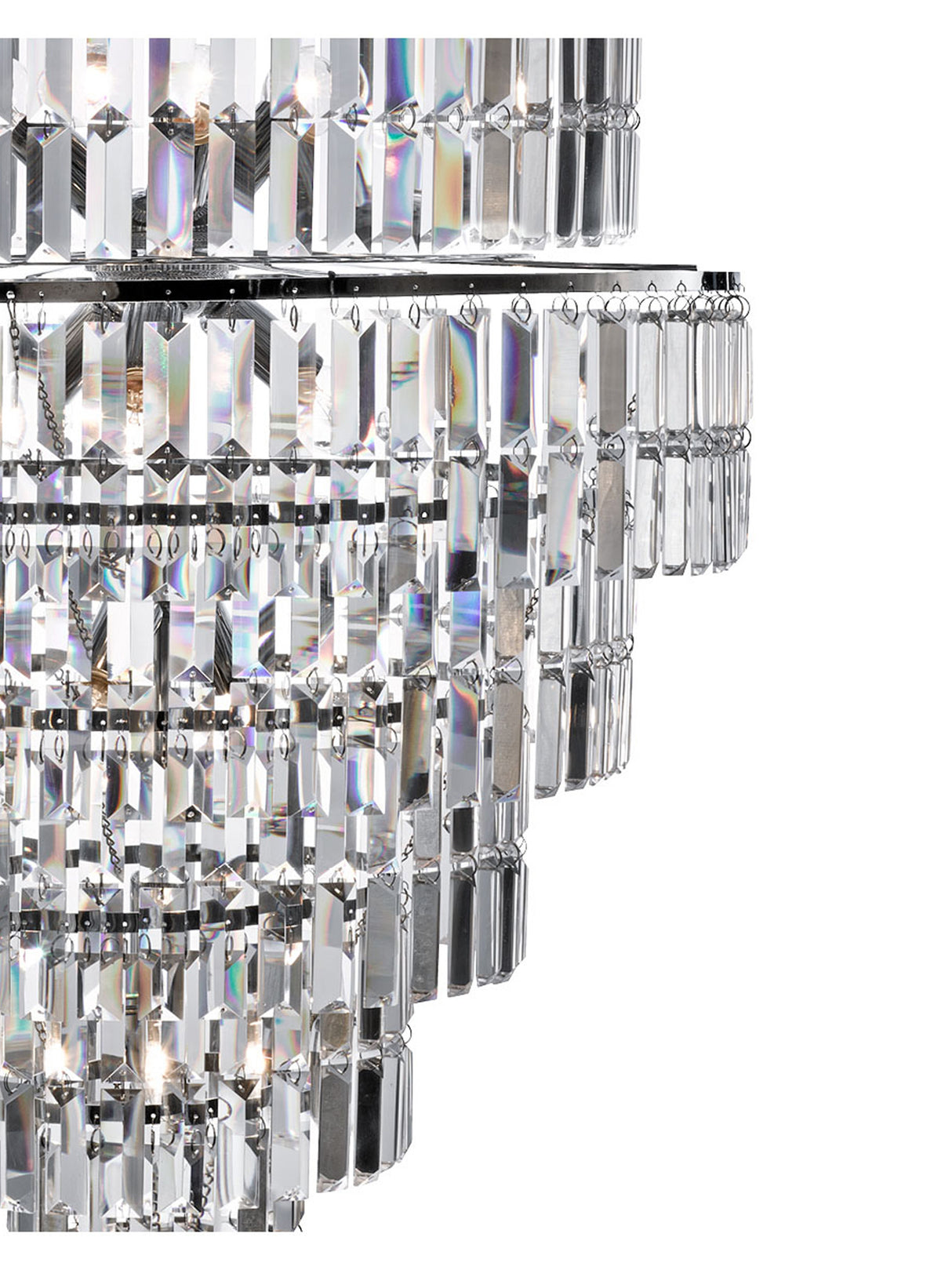 Searchlight Electric Empire 13Lt Chandelier - Chrome Metal & Clear Crystal 1500CC