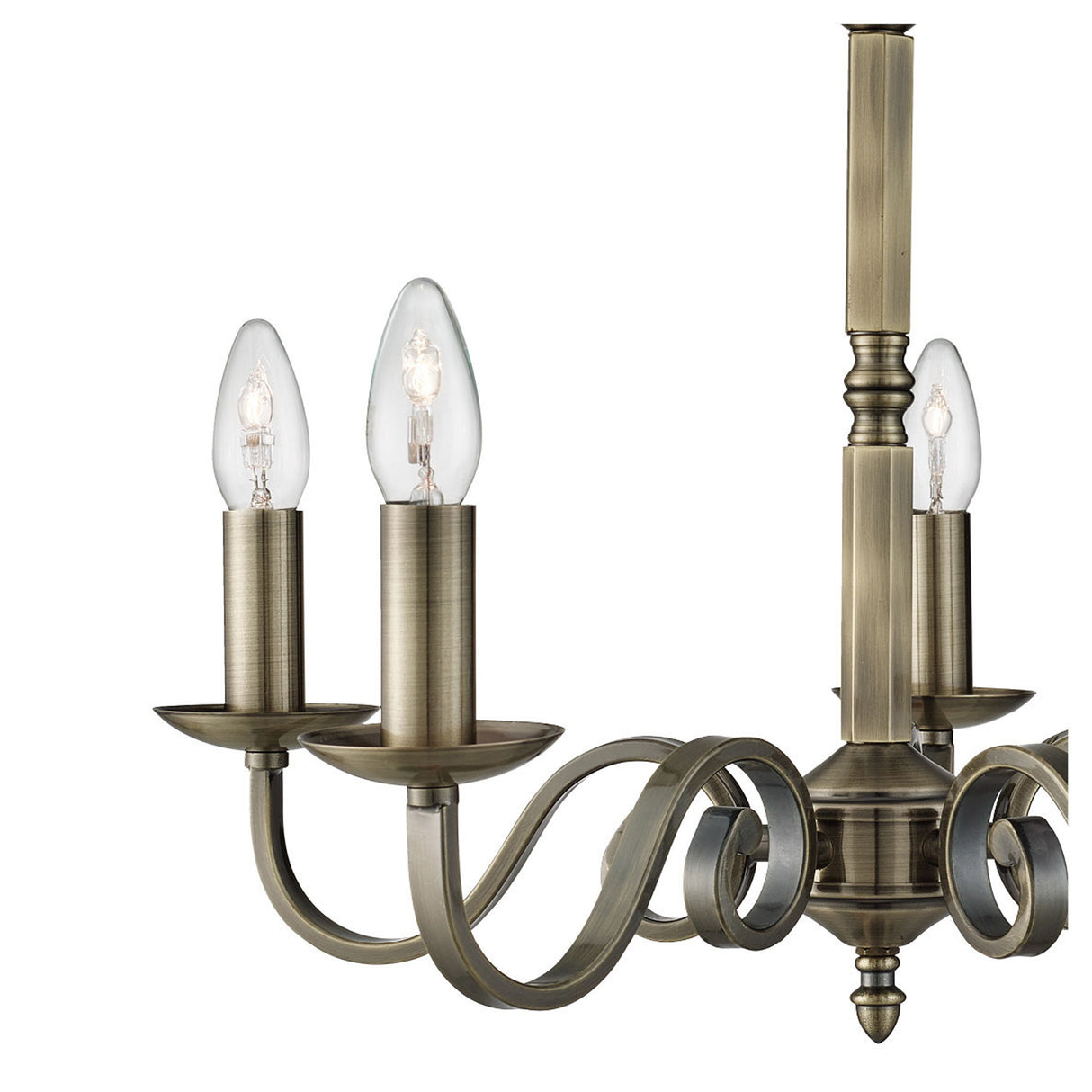 Searchlight Electric Richmond 5Lt Pendant - Antique Brass Metal 1505-5AB