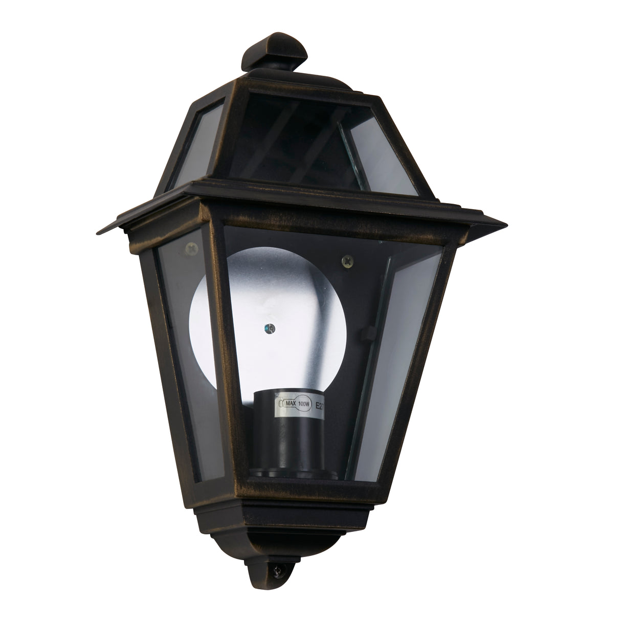 Searchlight Electric New Orleans Outdoor Wall Light - Black Gold, Glass, IP44 1523