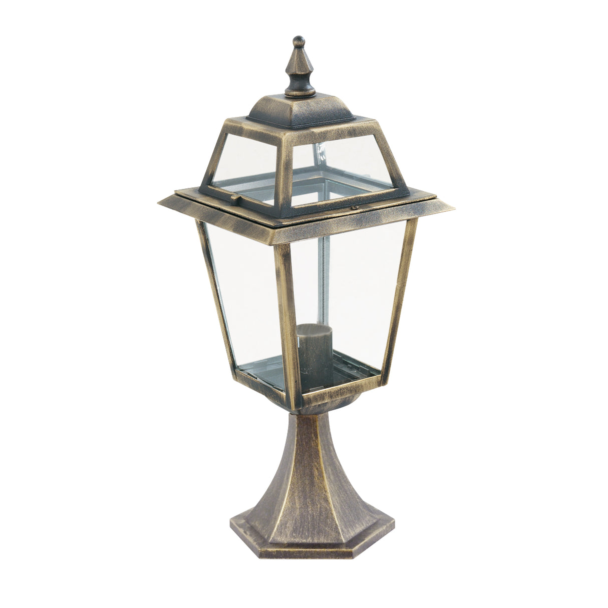 Searchlight Electric New Orleans Outdoor Post- Aluminium, Black Gold & Glass,IP44 1524