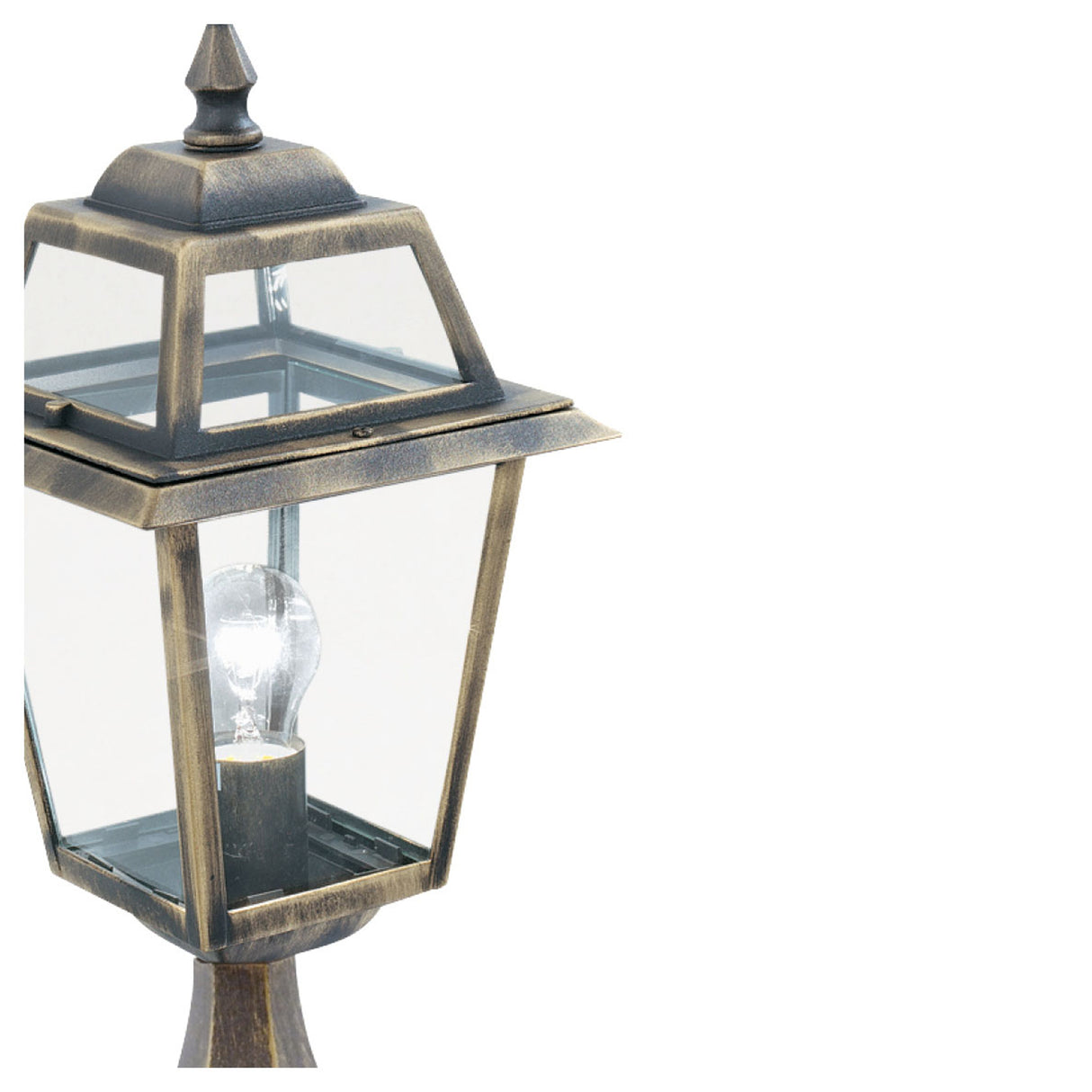 Searchlight Electric New Orleans Outdoor Post- Aluminium, Black Gold & Glass,IP44 1524