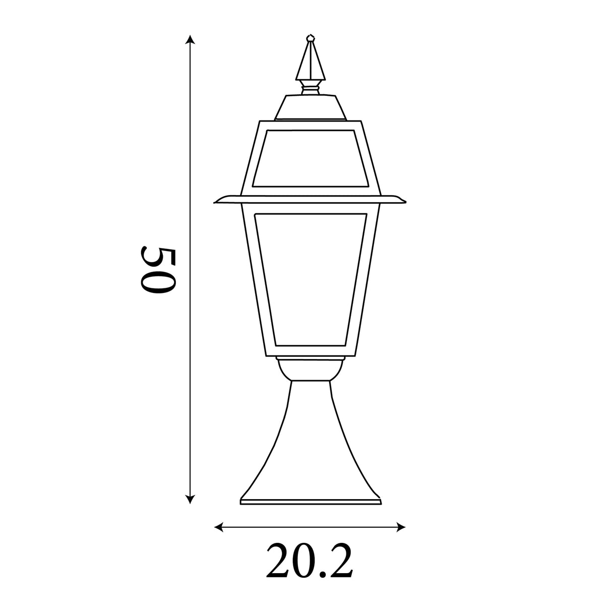 Searchlight Electric New Orleans Outdoor Post- Aluminium, Black Gold & Glass,IP44 1524