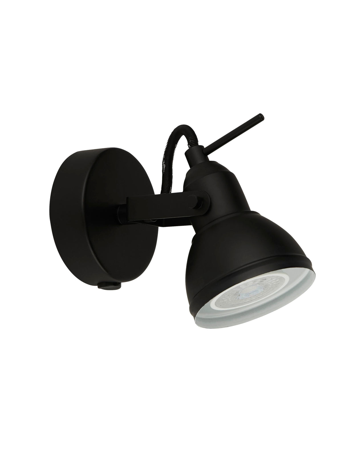 Searchlight Electric Focus Spotlight Wall Light - Black Metal 1541BK