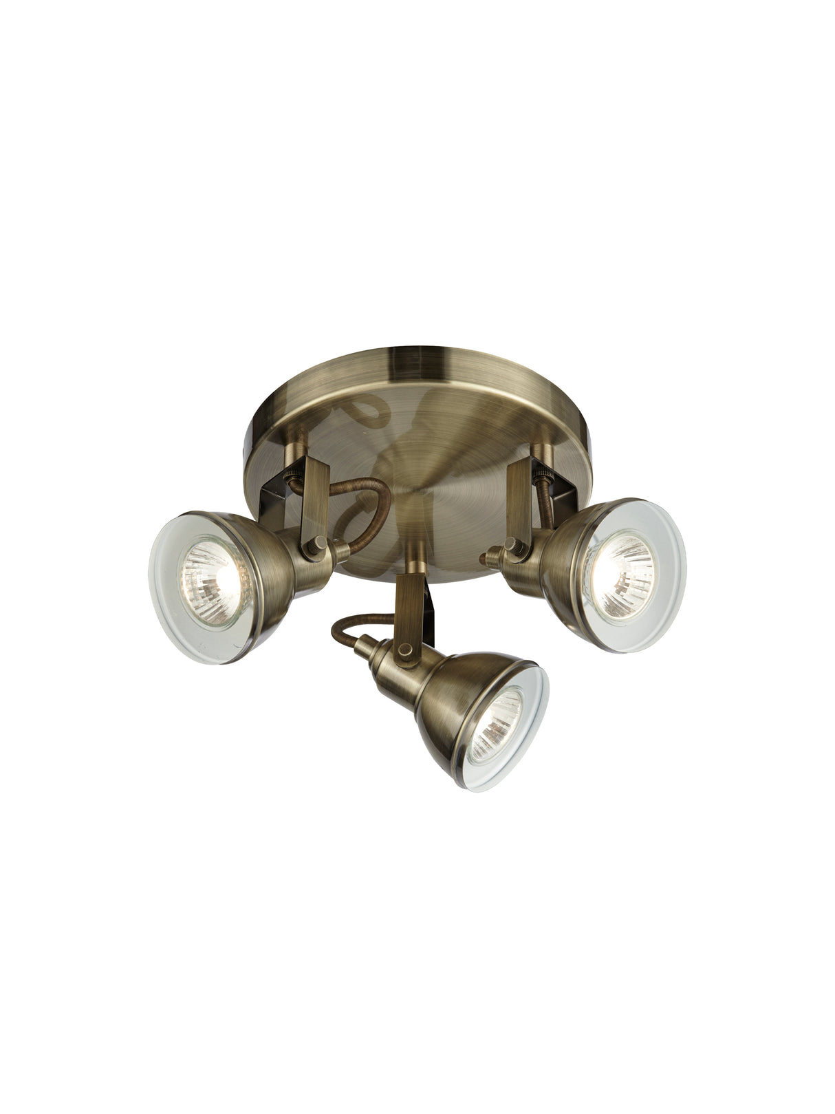 Focus 3Lt Round Spotlight - Antique Brass Metal