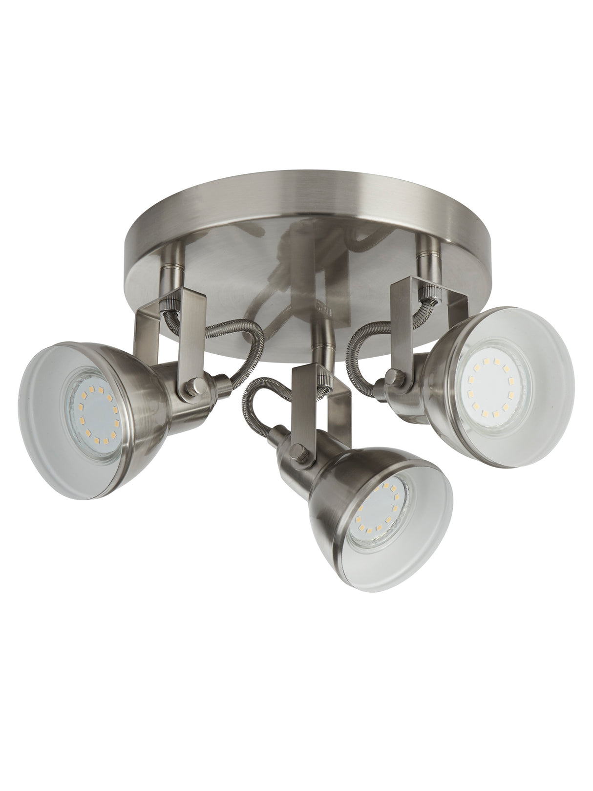Searchlight Electric Focus 3Lt Round Spotlight - Satin Silver Metal 1543SS