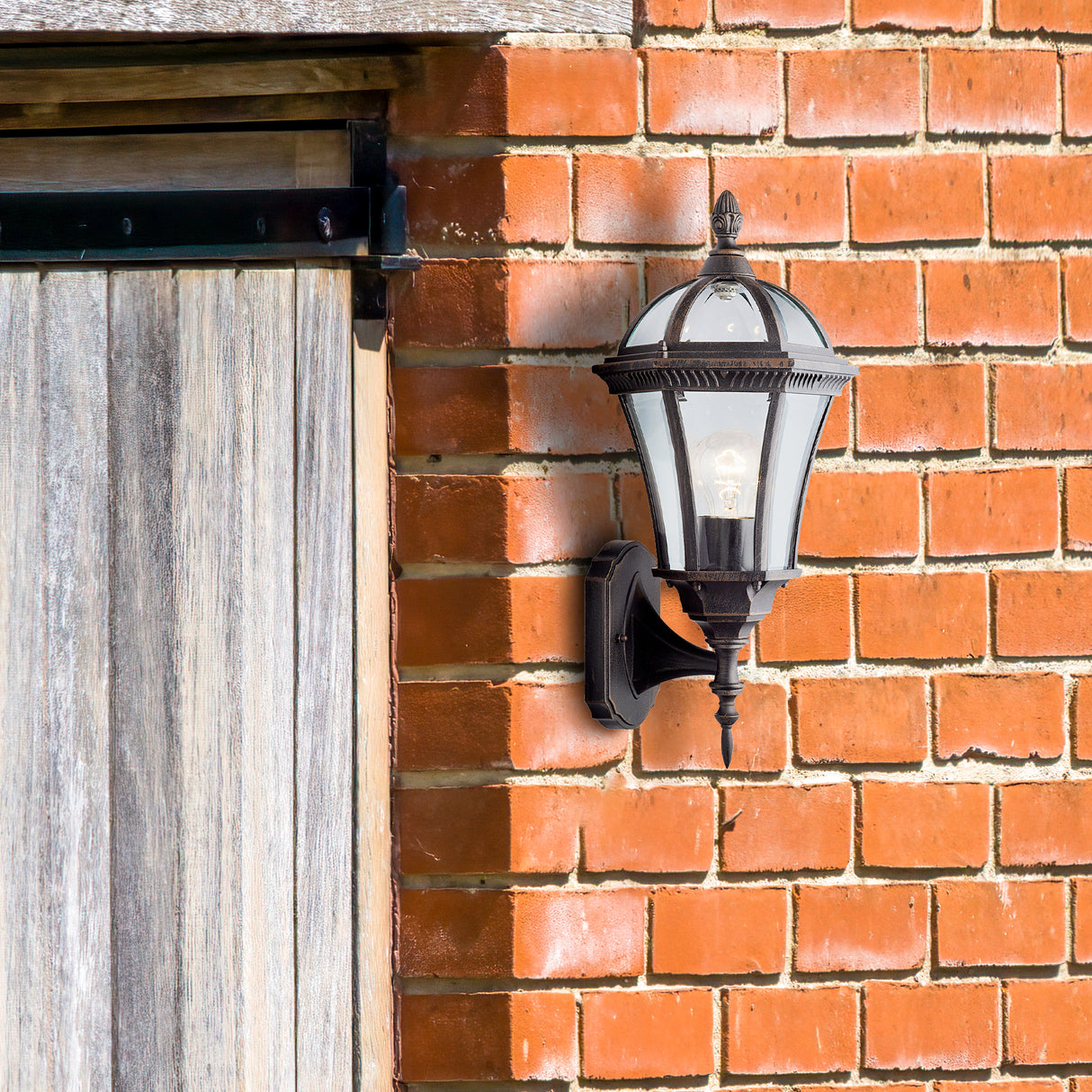 Searchlight Electric Capri Outdoor Uplight - Aluminium, Rustic Brown & Glass,IP44 1565
