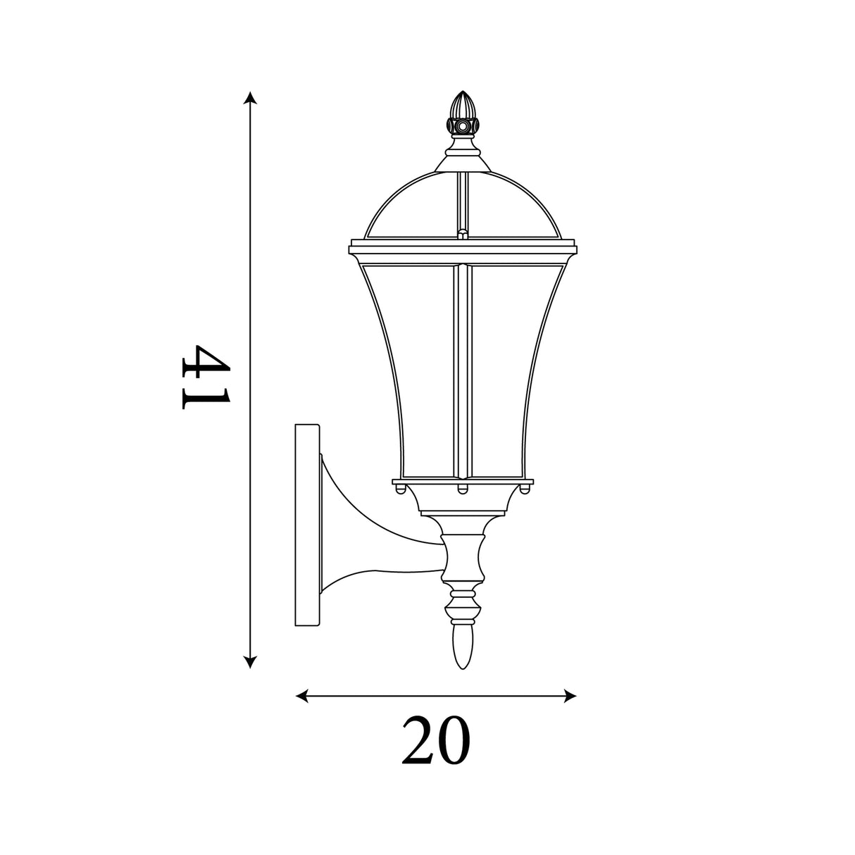 Searchlight Electric Capri Outdoor Uplight - Aluminium, Rustic Brown & Glass,IP44 1565