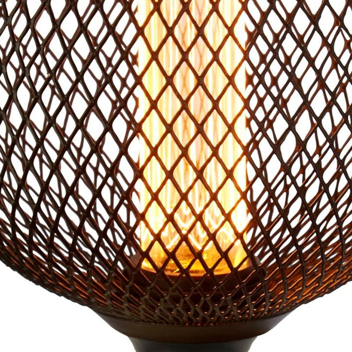 Searchlight Electric Wire Mesh Effect Globe Lamp - Black Metal 16003BK