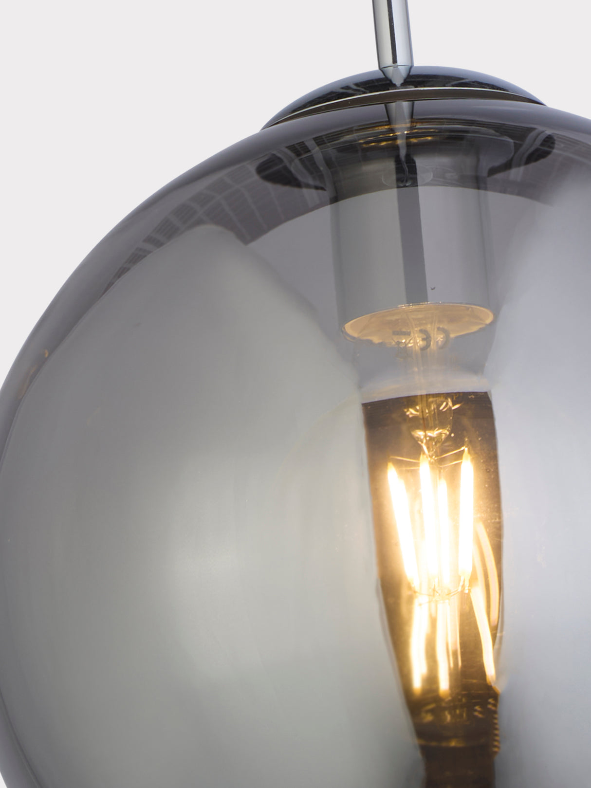 Searchlight Electric Balls Pendant - Chrome Metal & Smoked Glass 1621SM