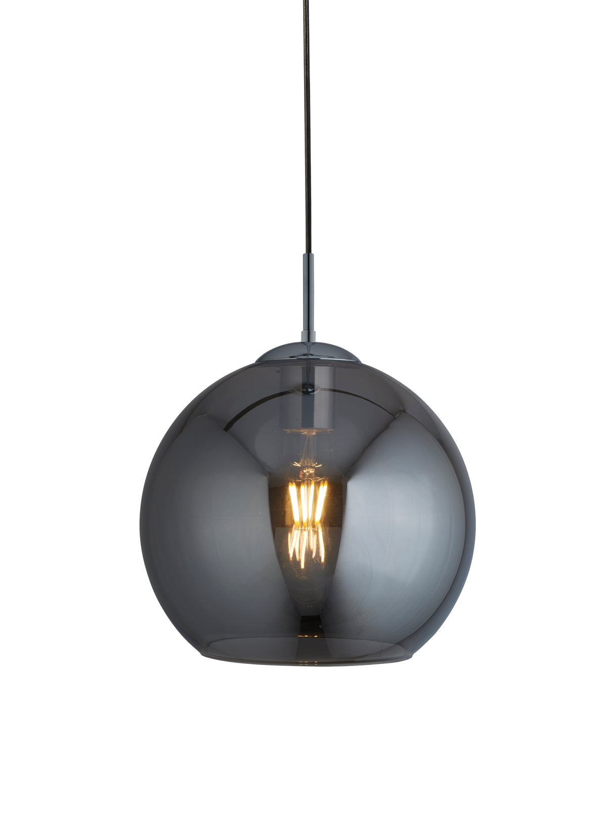 Balls Pendant - Chrome Metal & Smoked Glass