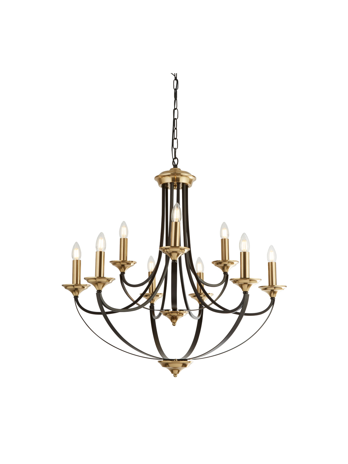 Belfry 9Lt Pendant - Dark Bronze & Brown Metal