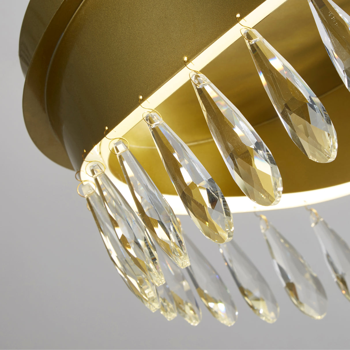 Searchlight Electric Jewel Flush - Gold Metal & Crystal 19211-1GO