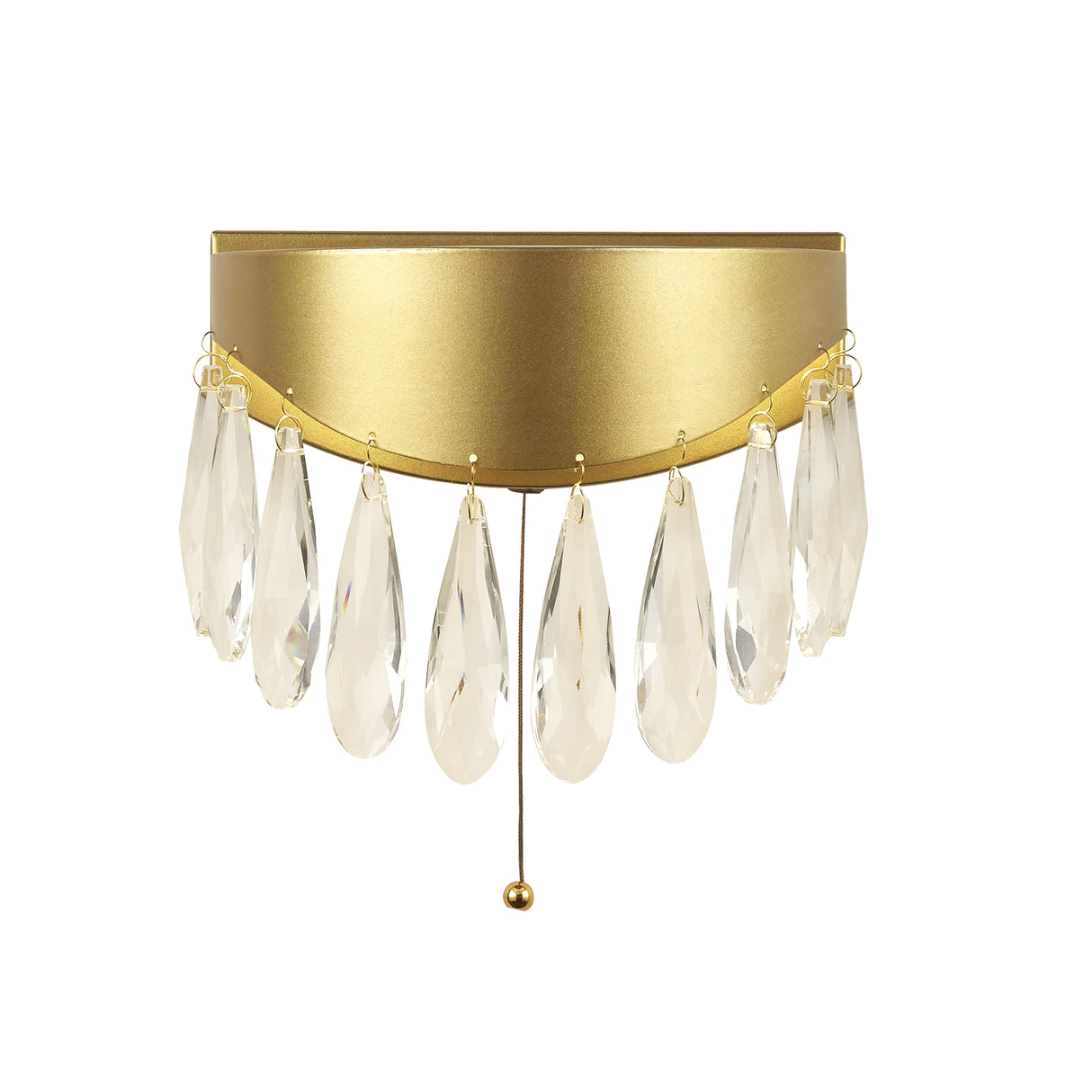 Jewel 2Lt Wall Light - Gold Metal & Crystal