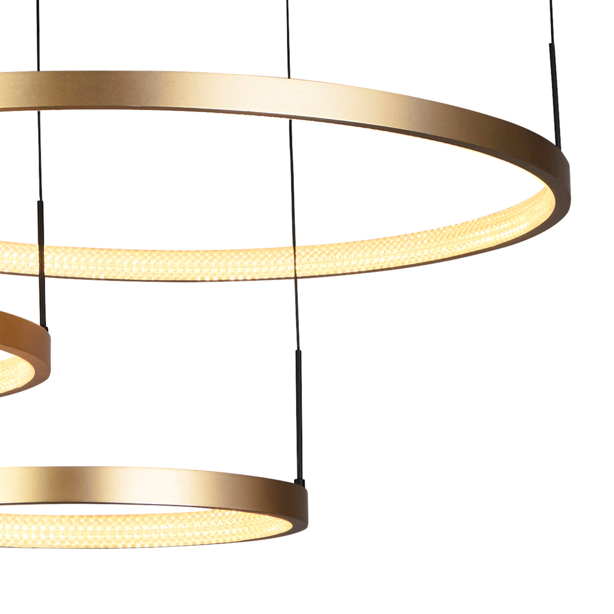 Searchlight Electric Grace 3 Ring Pendant - Black & Gold Metal 20227-3GO
