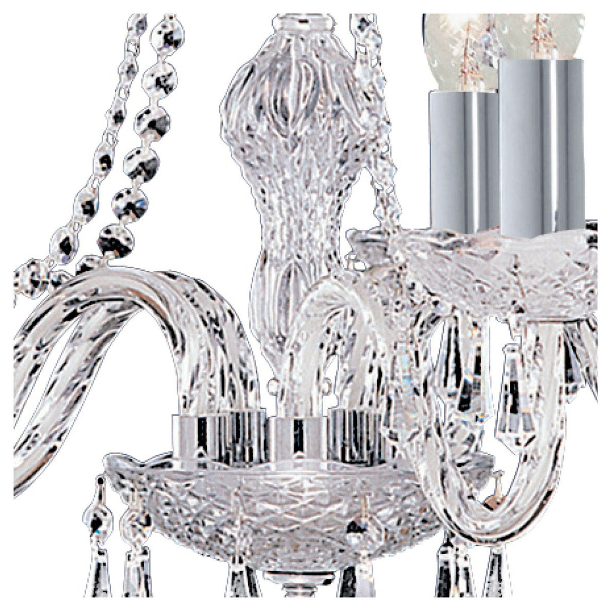 Searchlight Electric Hale 2Lt Wall Light - Chrome Metal & Clear Crystal 212-2