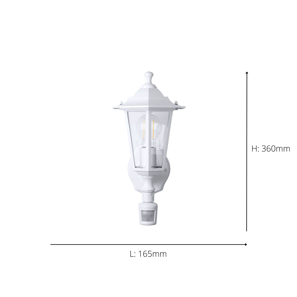 Eglo EU Laterna 5 Outdoor Wall Light White Traditional Lantern Style with Motion Sensor IP44 E27