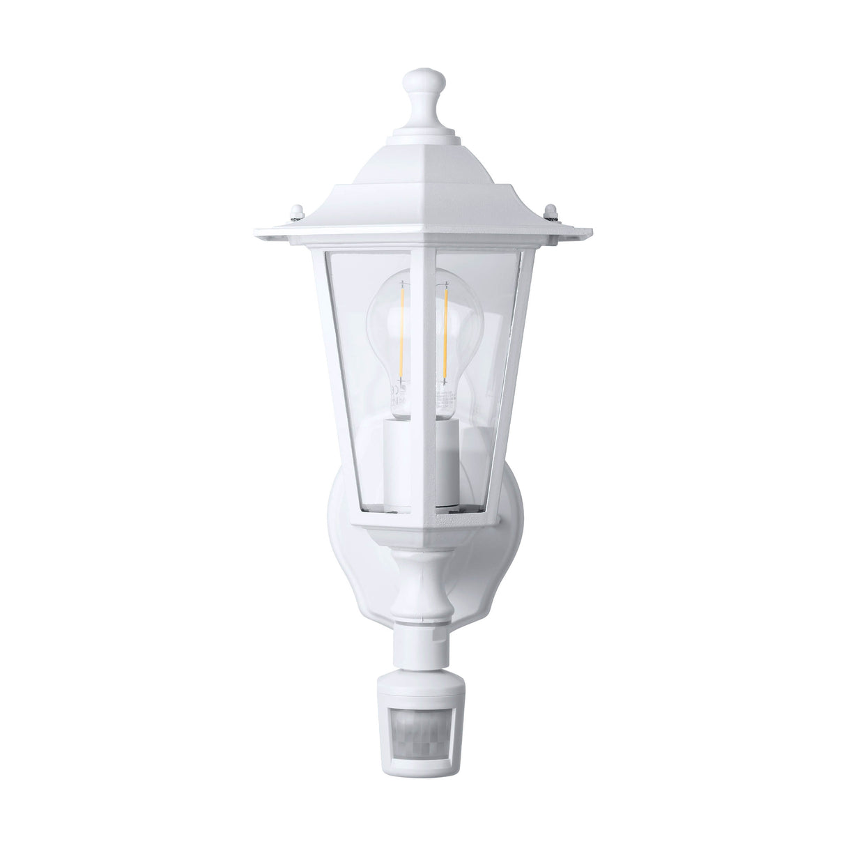 Eglo EU Laterna 5 Outdoor Wall Light White Traditional Lantern Style with Motion Sensor IP44 E27