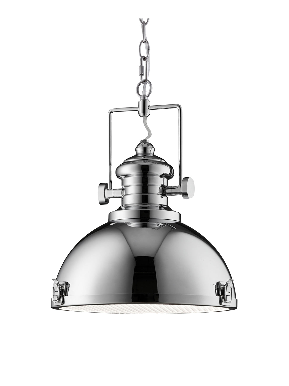 Louisiana Pendant - Chrome Metal & Clear Lens