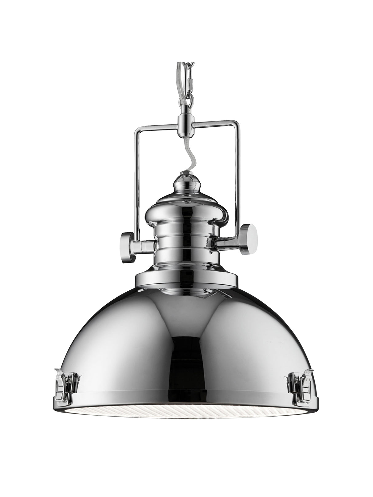 Searchlight Electric Louisiana Pendant - Chrome Metal & Clear Lens 2297CC