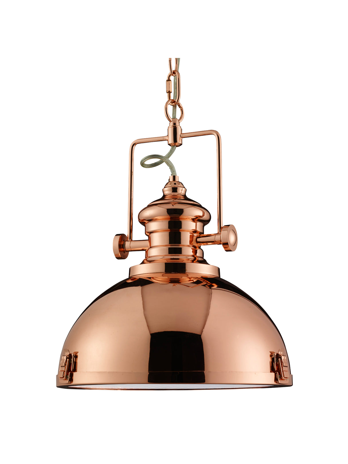 Searchlight Electric Louisiana Pendant - Copper Metal & Clear Lens 2297CU
