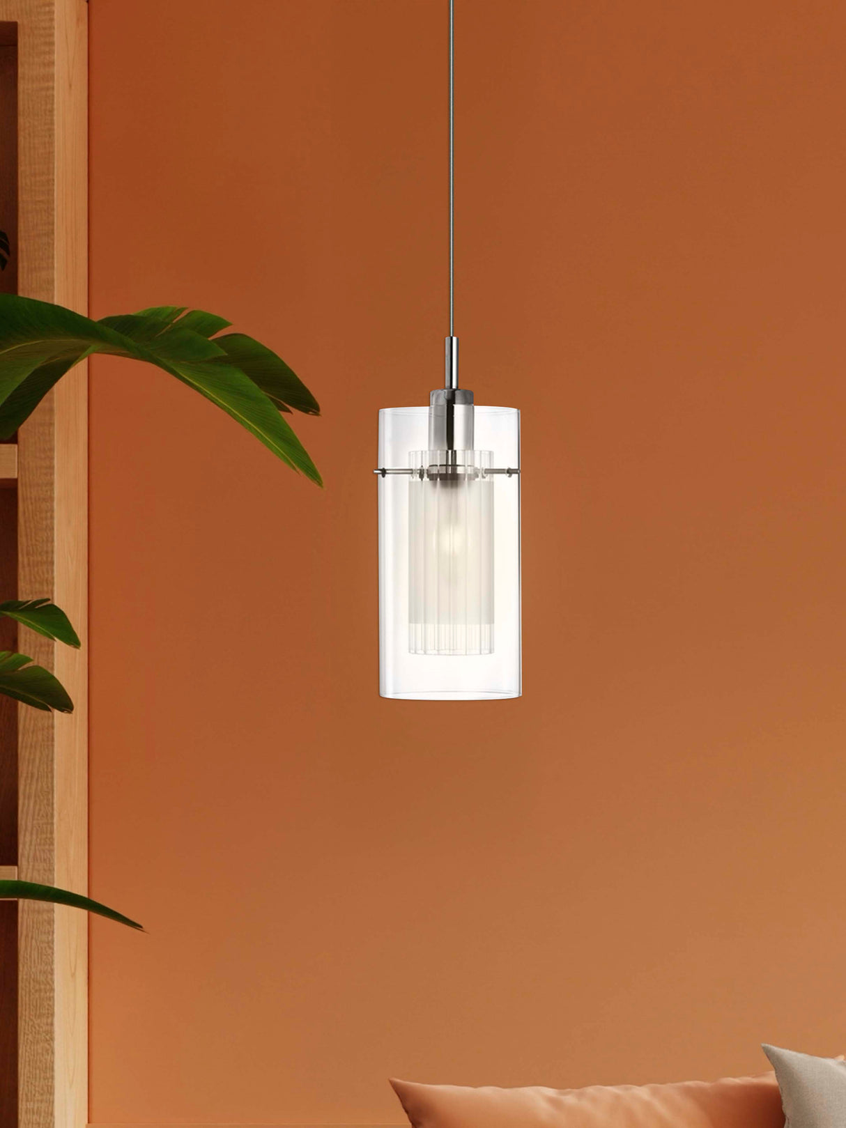 Searchlight Electric Duo I Pendant - Chrome & Double Glass 2301