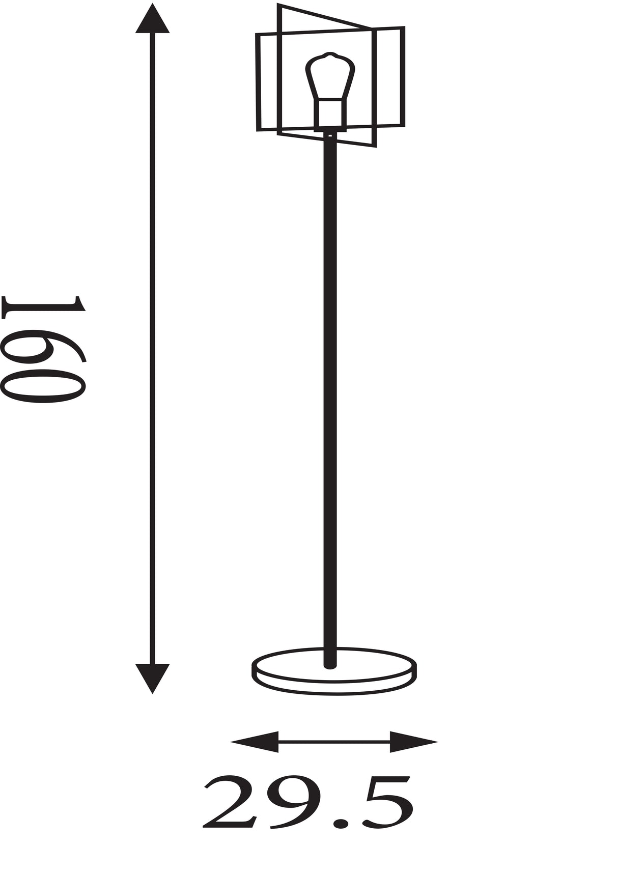 Searchlight Electric Plaza Floor Lamp - Matt Black Metal 23202-1BK