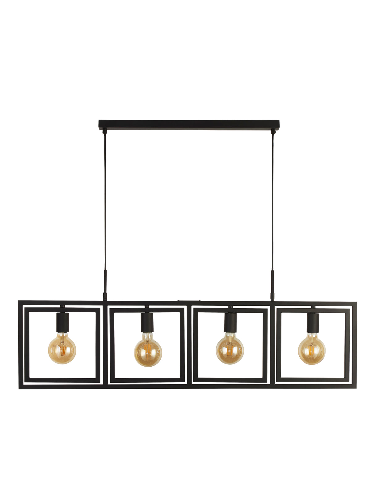 Searchlight Electric Plaza 4Lt Pendant - Matt Black Metal 23203-4BK