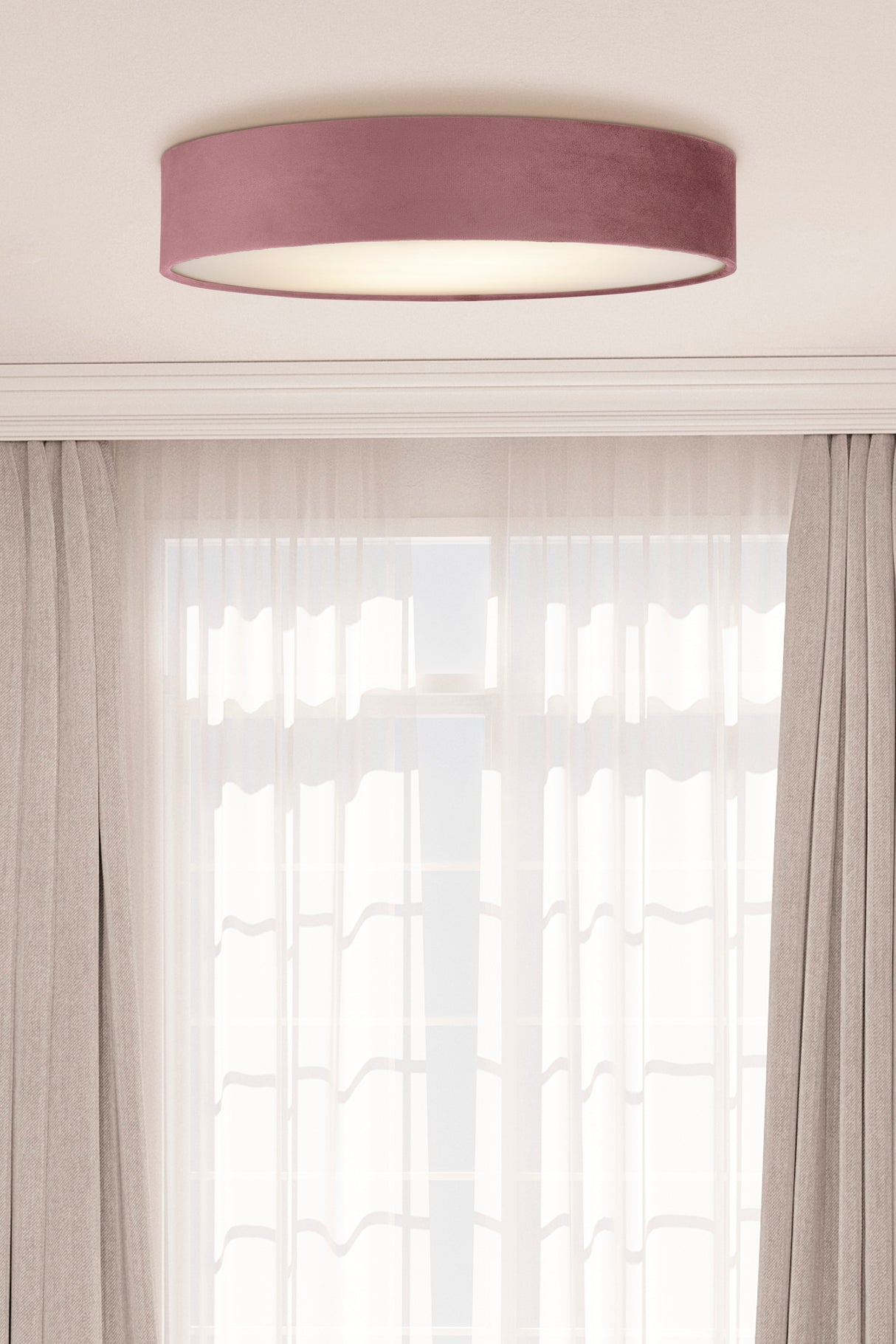 Searchlight Electric Drum 3Lt Flush - Pink Velvet 23298-3PI
