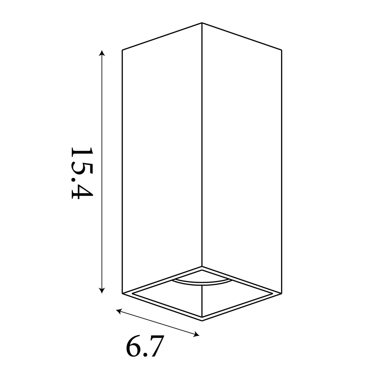 Searchlight Electric Don Square Up&Down Wall Light, GU10, Black 24126BK