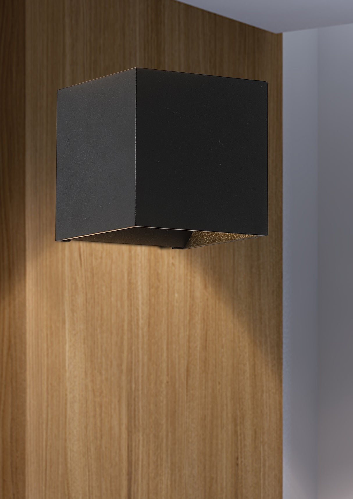 Searchlight Electric Newton Square Up&Down Wall Light, G9, Black 24127BK