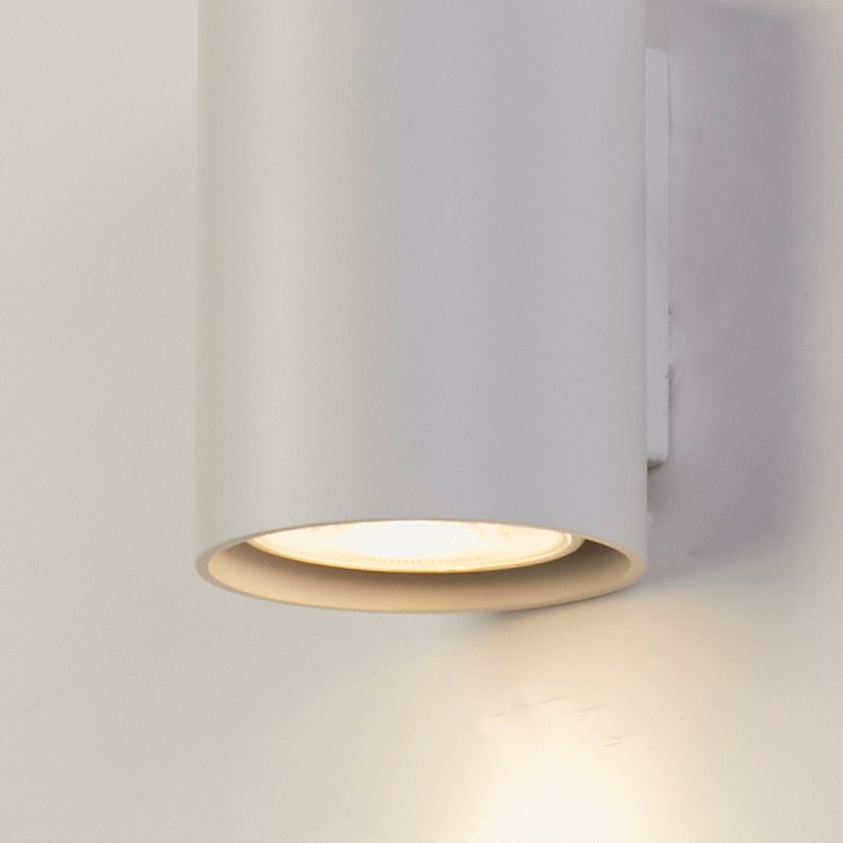 Searchlight Electric Cyls Cylinder Down Wall Light, GU10, White 24130WH