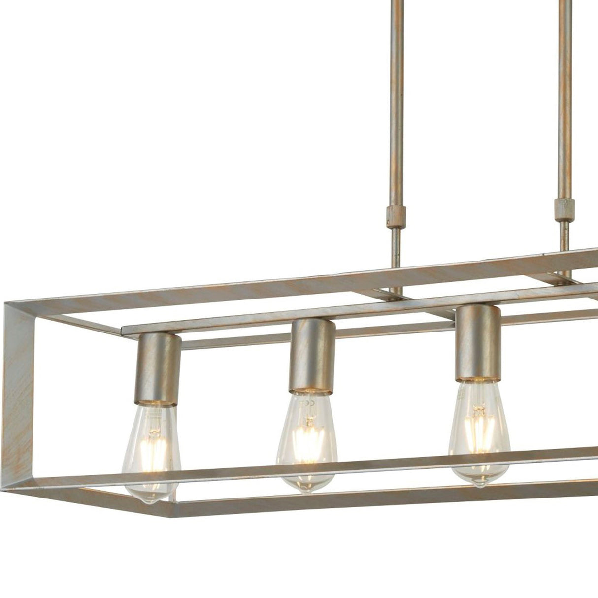 Searchlight Electric Heaton 5Lt Pendant - Brushed Gold/Silver Metal 2415-5SI