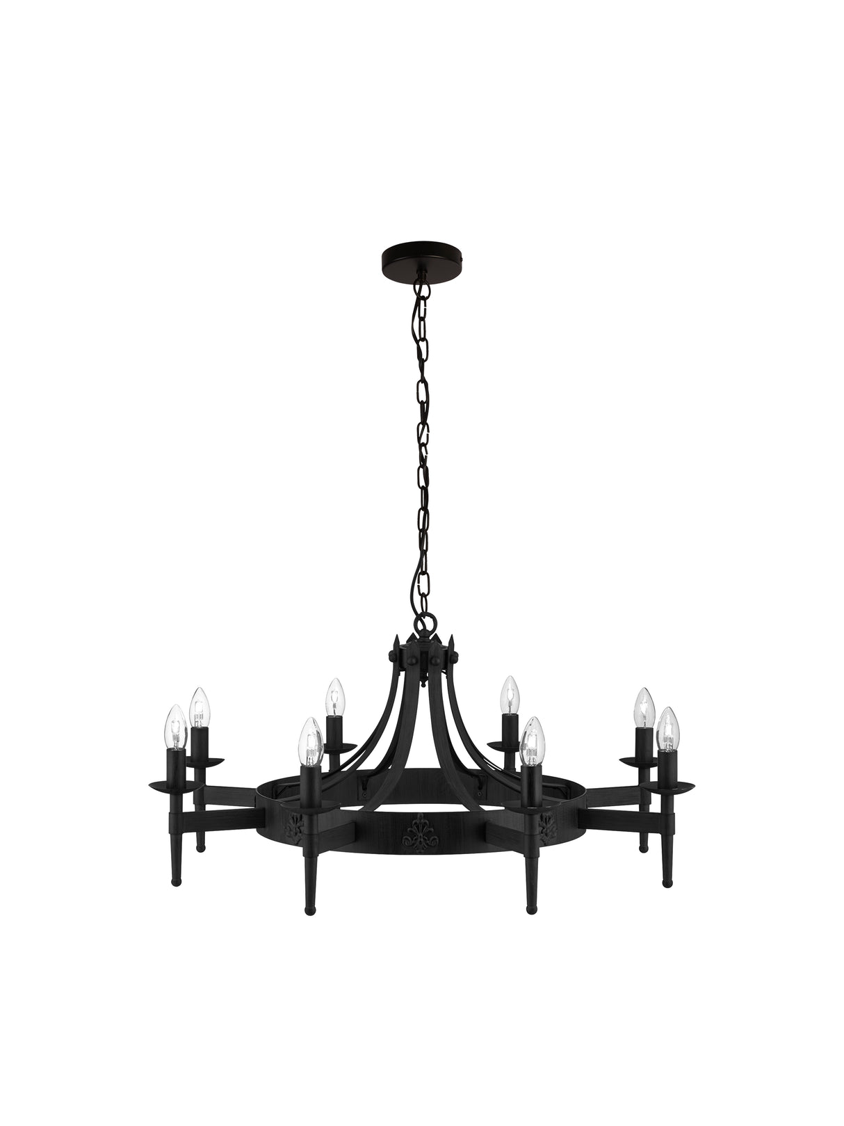 Cartwheel II 8Lt Pendant - Black Wrought Iron