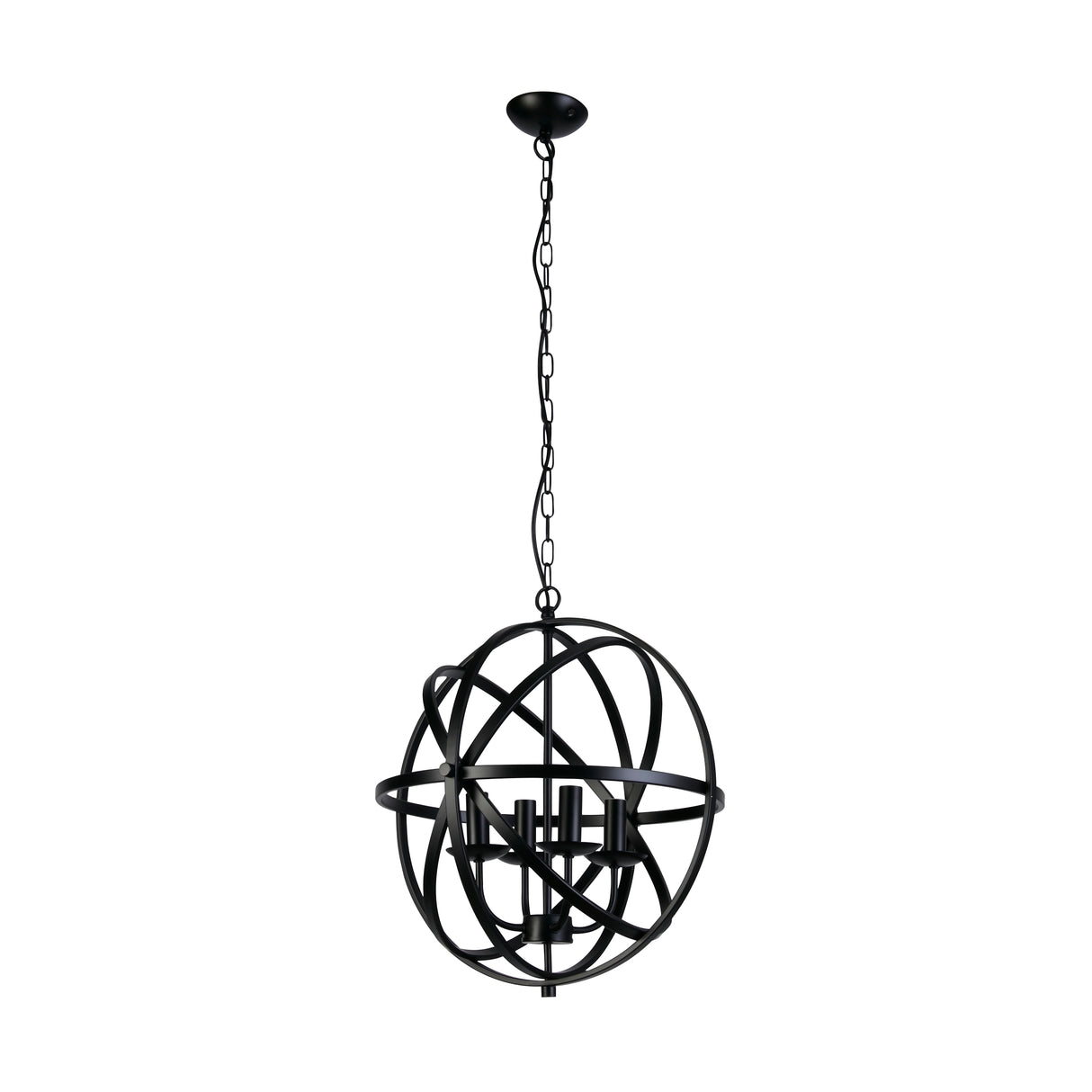 Searchlight Electric Orbit 4Lt Pendant - Black Metal 2474-4BK