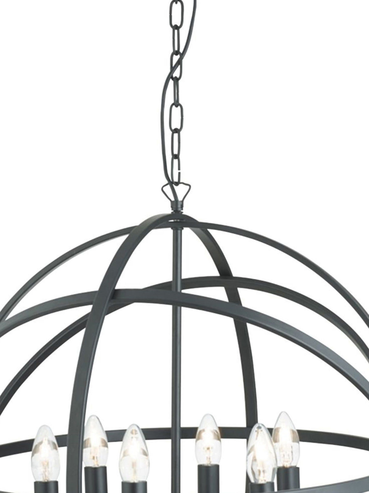 Searchlight Electric Orbit 6Lt Pendant - Black Metal 2476-6BK