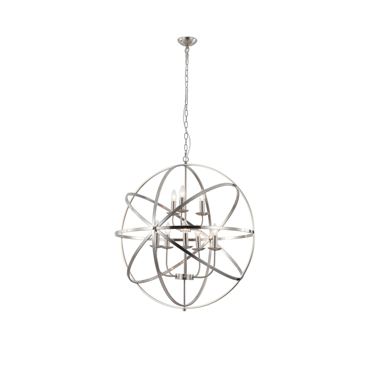Orbit 8Lt Pendant, Satin Silver Metal
